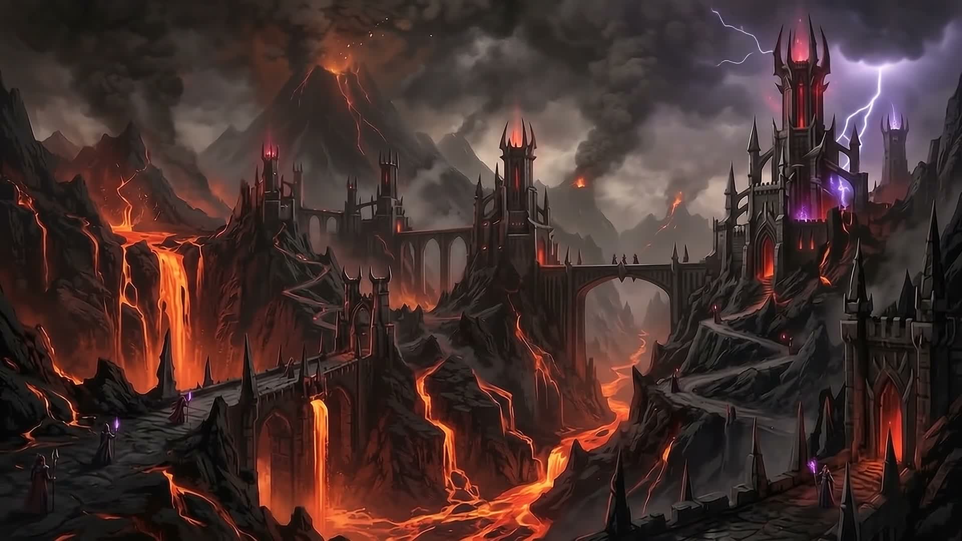 The volcanic obsidian citadels and lava rivers of Thaymount